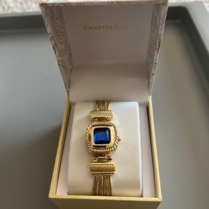 Charter Club Women's Crystal Gold-Tone Multi-Chain Flip Watch 25mm New